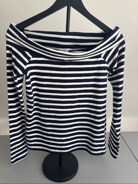 J. Crew Navy and White Striped Tee